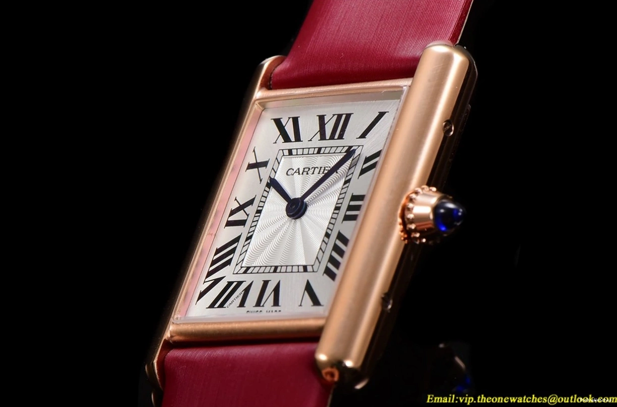 25.5mm F1F White RG Red Dial Quartz - SA Louis Cartier Tank 0106